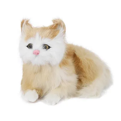 Image de Figurine de chat en imitation polyéthylène, sculpture d'animal, décoration de jardin