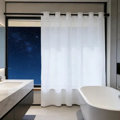 Zdjęcie produktu dla Firanki – zasłony – zapewniają prywatność – przepuszczają światło – 148 x 180 cm – białe