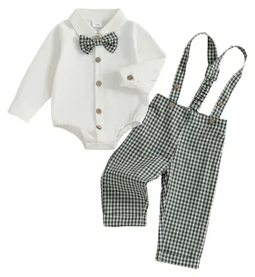 Productafbeelding van Babyromper met lange mouwen en schouderbandjes