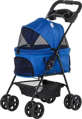 Obrázek produktu pro Přepravka pro psy, skládací design, terénní pneumatiky, modrá