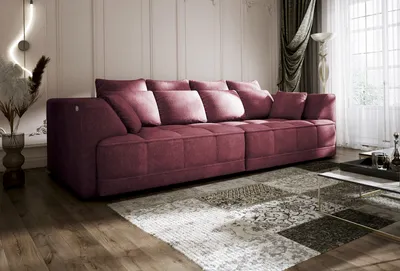 Produktbild von DOMO-HOME Big Sofa TIGA mit Elektrisch Ausziehbaren Sitzflächen 302x136cm| Stilvolle und  | Moderne Design für Ihr Wohnzimmer | Komfortable Schlafcouch | Farbe rot | APHRODITE