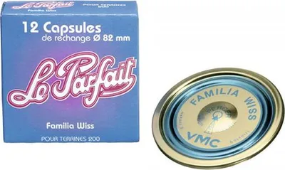 Produktbild von Set mit 12 kapseln für terrinengläser 8,2 cm Le parfait 610077