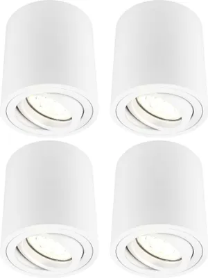 Produktbild von Ledvion - 4X LED Aufbauspots Rund, Dimmbare, 5W, 2700K, Weiß, Deckenleuchte