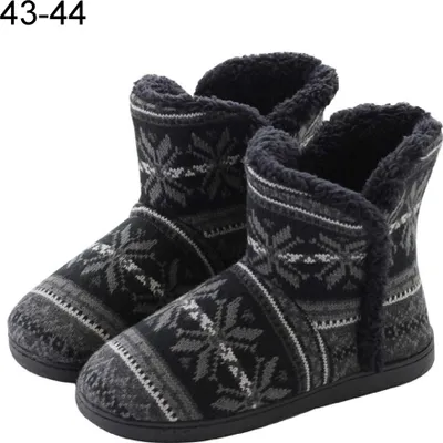 Produktbild von Hausschuhe Hüttenschuh Hohe Gefüttert Hüttenstiefel rutschfest Winter Pantoffeln für Uni-Erwachsene43-44