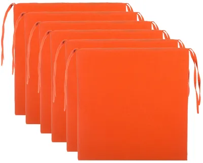 Immagine prodotto di Elzusha - Set di 6 cuscini per sedia colorati, con 4 lacci per il fissaggio, dimensioni 40 x 40 cm