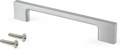 Produktbild von Emuca Lot von 5 Möbelgriffe Paiporta, L192mm, 160mm Achsenabstand, Zamak, Nickel satiniert