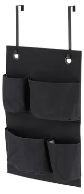 Immagine prodotto di TENDANCE | Organizzatore per porte del bagno - 74 x 35 cm - nero - Organizzatore per porte - Tessuto - Salvaspazio