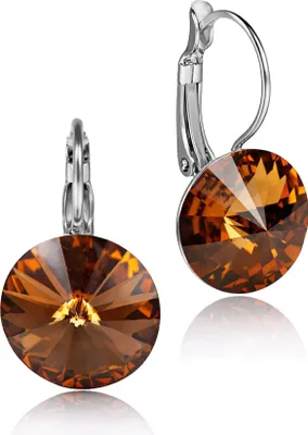 Produktbild von LUISIA® Ohrringe Rivoli mit Kristallen von Swarovski® - 12 mm | Smoked Topaz