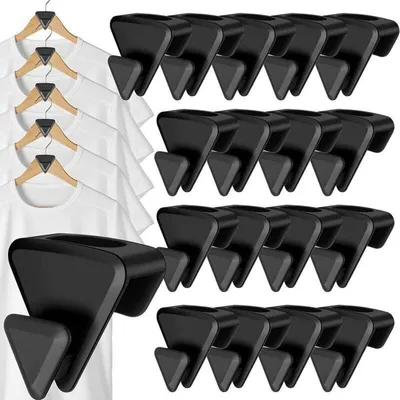 Image de Crochets de fixation pour suspendre – pour l'organisation et le rangement dans les placards – lot de 18, couleur noire