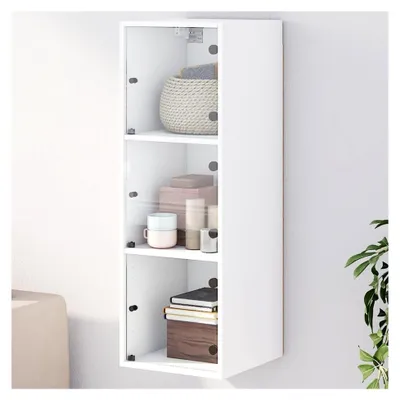 Produktbild von Hängeschrank mit Glastüren, Weiß, 35 x 37 x 100 cm