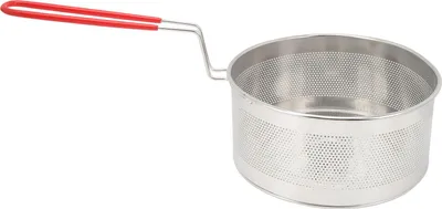 Productafbeelding van Friteusemand, rond, van roestvrij staal 304, met handvat, geschikt voor friet, uienringen, kip, pasta, groot formaat (19,8 cm)