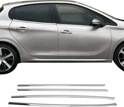 Obrázek produktu pro Okenní lišty pro Peugeot 208 2012-2019 nerezová ocel chrom 4ks