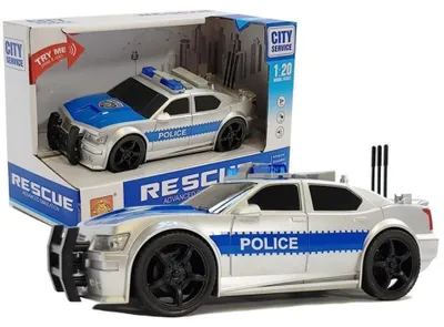 Obrázok produktu pre Policajné auto na batérie 1:20 Svetlá a zvuky Strieborné