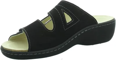 Produktbild von Longo Pantolette - Schwarz / Silber Leder