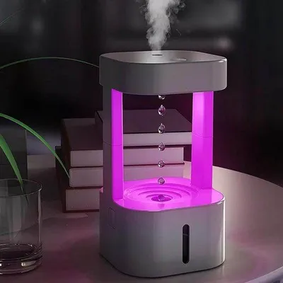 Zdjęcie produktu dla Nawilżacz powietrza z chłodną mgiełką – oświetlenie LED – do sypialni i biura – 580 ml