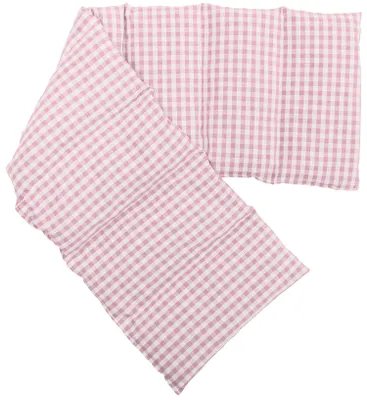 Produktbild von Rapssamenkissen XXL 8-Kammer, 75x20cm - Wärmekissen Körnerkissen für Mikrowelle und Backofen - Bio Stoff rosa-weiß