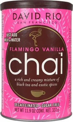 Produktbild von David Rio Flamingo Vanilla Chai | Gewürzteemischung | zuckerfrei & koffeinfrei | 337g Dose