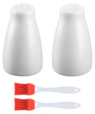 Gewürzflaschen-Set mit 2 Keramikflaschen und 2 Silikonpinseln