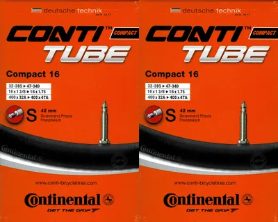 Produktbild von 2x Continental Compact 16 Schlauch 16 Zoll SV (32/47-305/349) SV 42mm