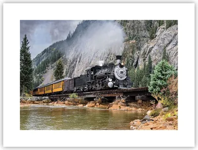 Produktbild von Poster - Poster ohne Rahmen - Alt Lokomotive Berge - 40x30 cm - Wand Bild - Wanddeko - Wandbilder - Kunstposter - Wandposter - Bilder - Kunstdruck - Wanddekoration - Wandbild - P2XAA40x30-4581