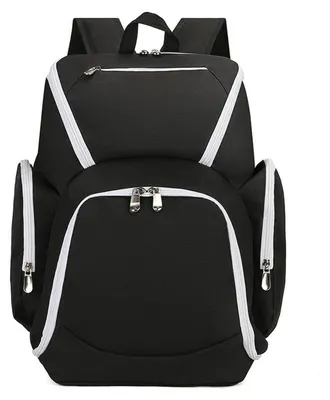 Obrázek produktu pro Sportovní batoh s přihrádkou na boty a přihrádkou na míč, černobílý, rozměry 32x19x45 cm