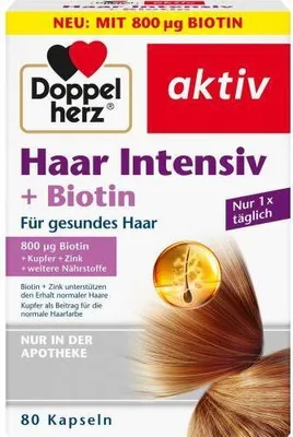 Produktbild von DOPPELHERZ Haar Intensiv+Biotin Kapseln, 80 St