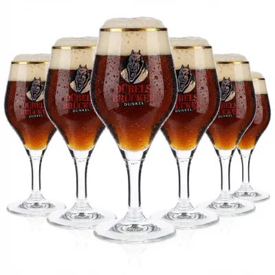 Produktbild von 6x Dübelsbrücker Bierglas Gläser Biergläser Glas 0,3l Pokal Dunkel