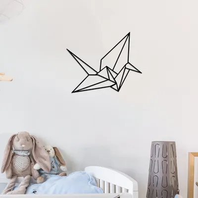 Produktbild von Wallity, Origami- TNL1369, Schwarz, Sonstige Wohndekorationen, 33 x 41 cm, 100% Metall (Dicke: 1