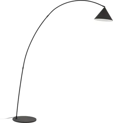 Produktbild von Lindby Bogenlampe Triangolo, schwarz, Höhe 195cm, Metall E27
