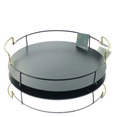 Produktbild von Kaemingk Tablett Schwarz rund Ø 31,5 cm aus Metall