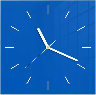 Produktbild von Wanduhr aus Glas mit Motiv Blauer Hintergrund I- 30 x 30 cm - inkl. Aufhängesystem