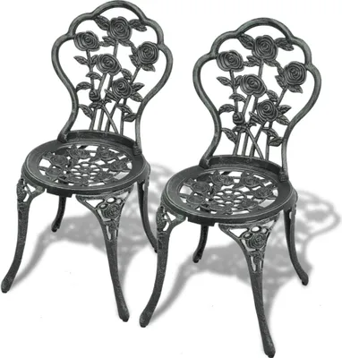Zdjęcie produktu dla Krzesła bistro, 2 szt., odlewane aluminium, zielone