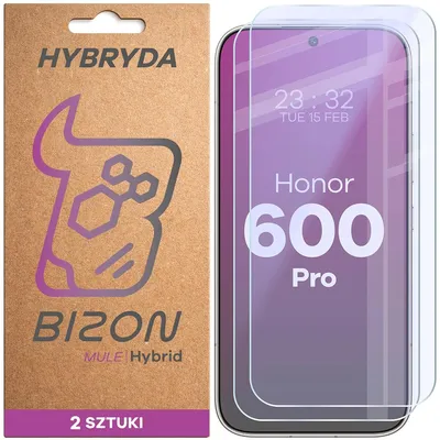 Produktbild von 2x Flexibles Hybridglas für Honor 600 Pro 5G, Bizon Hybrid Mule Duo