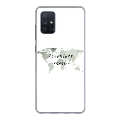 Produktbild von MuchoWow® Handyhülle Schutzhülle Hülle für Samsung Galaxy A51 5G Weltkarte - Grau - Zitate Silikon Softcase Handy Hülle - Abbildung