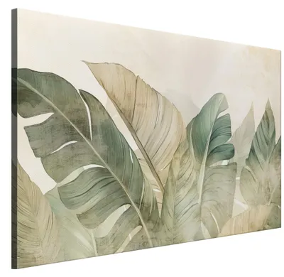 Image de LUMASOUL : Tableau mural pour salon, impression sur toile représentant des feuilles, dimensions 120x80 cm. Ensemble composé d'une seule pièce, idéal pour chambre, couloir, bureau et cuisine. Motif photographique moderne