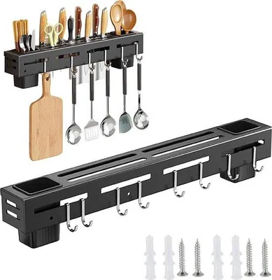Produktbild von Famanu Hakenleiste Küche mit 6 Haken - selbstklebend oder zum Bohren