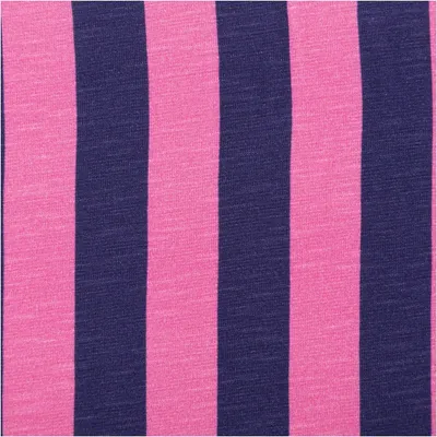 Produktbild von Viskose Stoff Meterware Slub Jersey Happy Stripes by Cherry Picking pink dunkelblau von Swafing 160cm