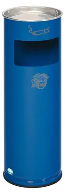Produktbild von Klassischer Kombiascher rund | HxBxT 66x23x23cm | Verzinkter Stahl | Blau