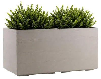 Produktbild von HowHomely Blumenkübel 39x78xH39cm Blumentopf auf Rollen beige Holzoptik Übertopf