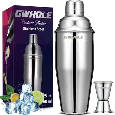 Image de Set shaker à cocktail en acier inoxydable 750ml avec ebook de recettes de cocktails