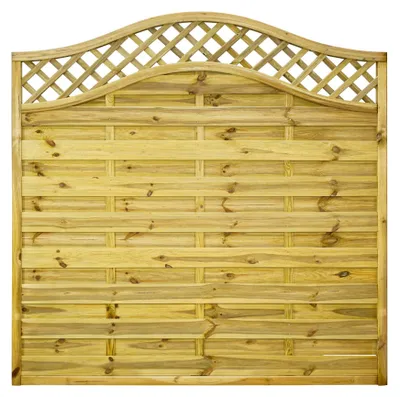 Produktbild von Ligna Gard Dichtzaun Lausanne gebogen mit Rankgitter 180x180 cm Holzzaun Kiefer Kesseldruckimprägniert 44x44 mm Rahmen