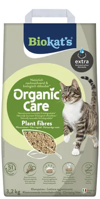 Produktbild von Biokat's Organic Care Plant Fibres Extra mit Aktivkohle 3,2kg grobe Klumpstreu