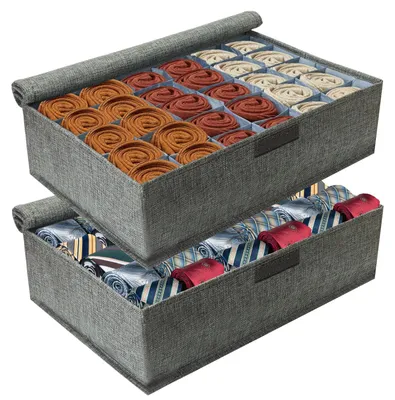 Produktbild von Socken Organizer Set von 2 mit 30 Fächern und Deckel
