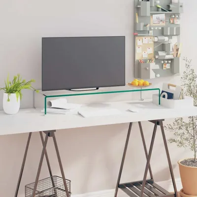 Produktbild von The Living Store TV-Tisch/Bildschirmerhöhung Glas Transparent 90x30x13 cm
