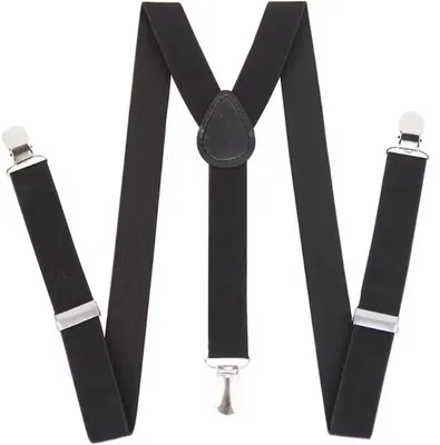 Produktbild von Schwarze Hosenträger – Breite Hosenträger – Schwarz – Elastisch – Uni – 1 Stück – verstellbar – Hosenträger – CHPN