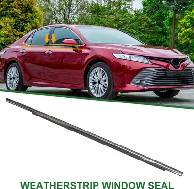 Image de Joint Étanchéité de Fenêtre Automobile, Bande De Garniture De Fenêtre pour Voiture, Pour Toyota Camry 2002-2006, Pvc, Avant Droit, No.7571033080, Ton Argenté, 1 Pièce