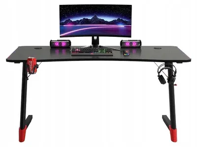 Produktbild von Gaming Tisch - Schreibtisch 140x60x75 cm - Computertisch Schwarz - Gaming Möbel - Spieltisch