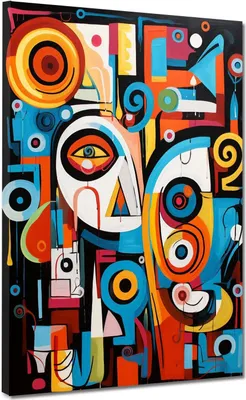 Produktbild von Leinwandbild Wandbild Kunstdruck XXL Wanddeko Formen und Linien: 120x160x4cm