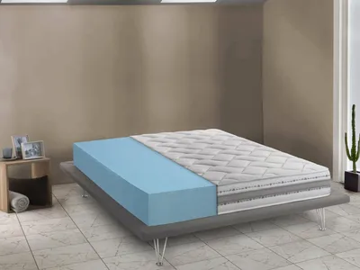 Image de Aghi - Matelas Double, 190x160x21h cm Blanc, Déhoussable Italy