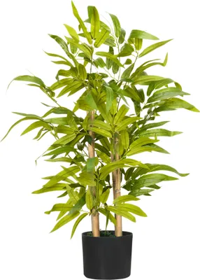 Image de Bambou artificiel plantes artificielles hauteur 60 cm - tronc branches lichen feuilles grand ršŠalisme pot inclus